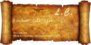 Locher Célia névjegykártya